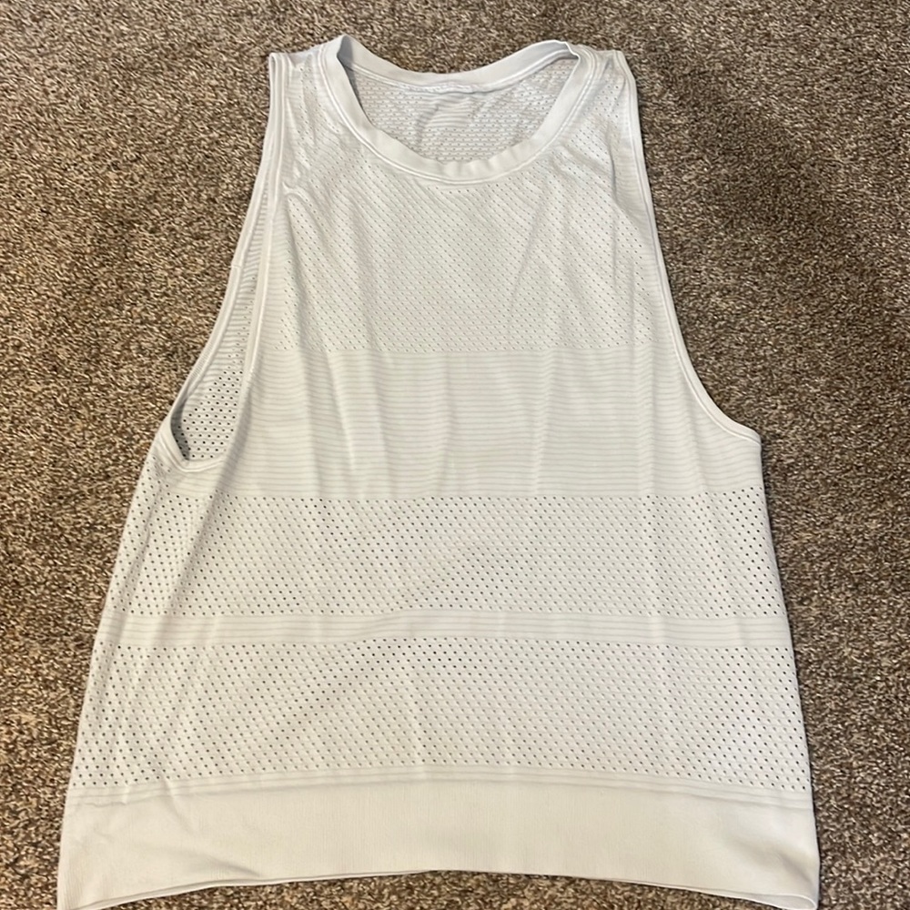 Lululemon white mesh muscle tank